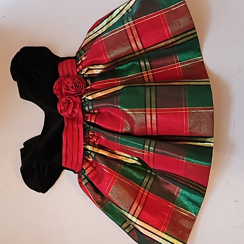 Bonnie Jean 12 Month Plaid Dress - holiday or christmas dress baby girl